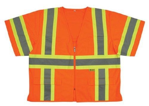 Safety Flag CM3ANSSV-3XL Class 3 Safety Vest, Orange, 3X-Large