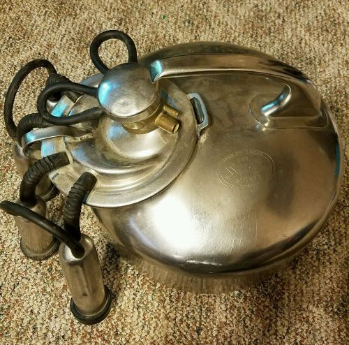 Vintage Surge stainless steel milker, can/bucket and attachments