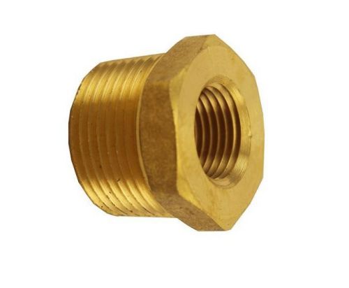 Brass 3/4&#034; male x 1/2&#034; female npt pipe thread reducer hex bushing fitting for sale