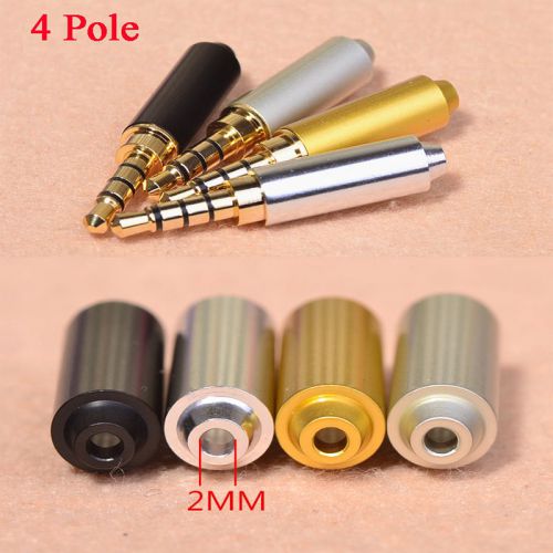 Perfect 4 Pole 3.5mm Male Repair headphone Plug Audio Soldering Cover Sliver 1PC