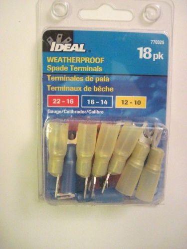 3 packs of IDEAL 18-Pack Weatherproof Spade Terminal. model 770325 NEW