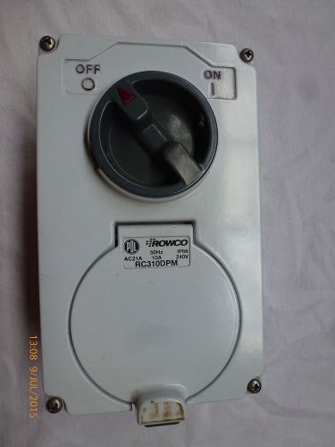 Rowco pdl rc310dpm ac21a 50hz ip66 240v 10a 3ph metal switched socket outlet new for sale