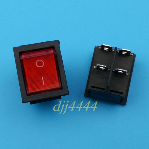 50pcs rocker switch with red light kcd4-201n 4 pin on/off 16a/250v for sale