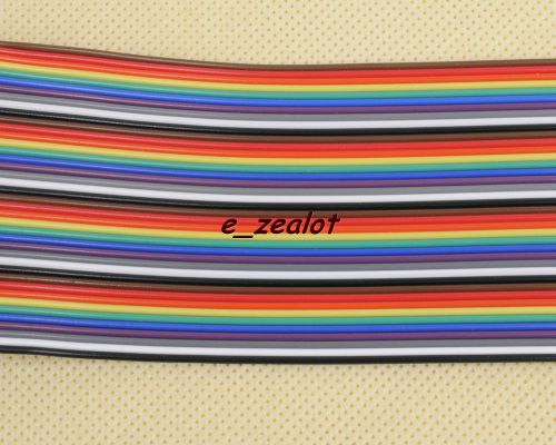 40pin dupont wire flat color rainbow ribbon cable 1.27mm 1m 40p  perfect for sale