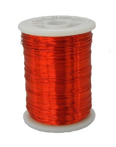 Magnet wire enameled copper wire 24 awg 1.0 lbs 803 length 0.0221 diameter red for sale
