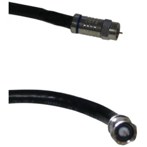 12&#039; black rg-6 weatherproof coax with fittings black point tv wire and cable for sale