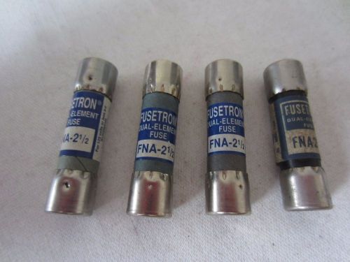 Lot of 4 Bussmann Fusetron FNA-2 1/2 Fuses 2.5A 2.5 Amps Tested