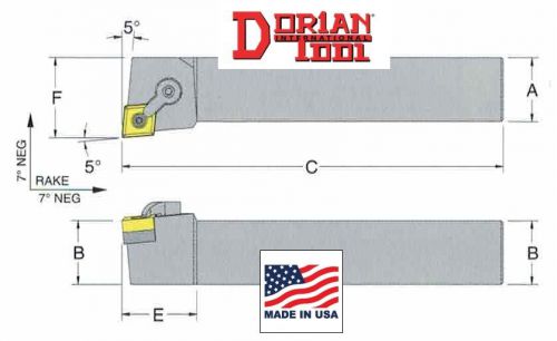 Dorian MCLN Toolholder Negative 5 degree 1&#034; Shank CNMG 432 Part 50124