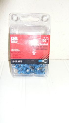 Gardner bender 10-104 terminal ring, 16-14 awg, stud sz 8-10, blue (100 pk) for sale