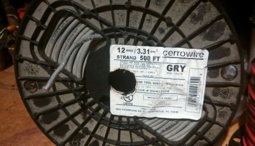 New Stranded Copper Wire, 12 AWG, THHN, 500FT (Cable, Gray