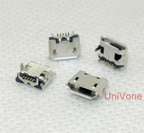 12pcs Micro USB B Type Connector 5Pin Jack SMT 4 Location Posts