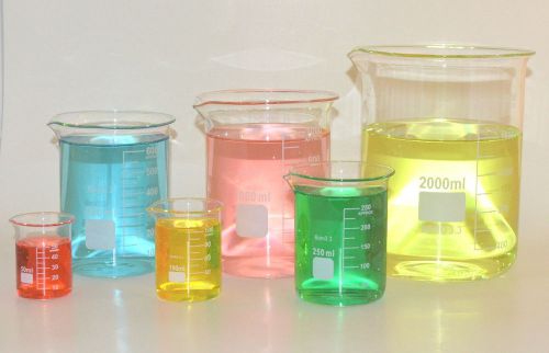 2 beaker sets 50 100 250 600 1000 2000ml griffin borosilicate glass beakers lab for sale