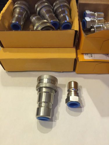 New Parker 60 Series Coupler SSH3-62Y &amp; Nipple SSH3-63Y Stainless Steel Fittings