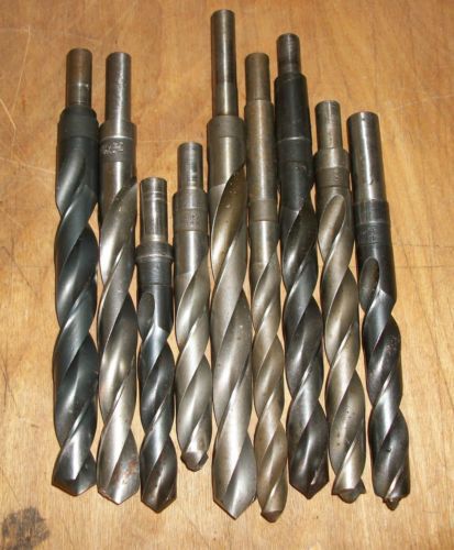 Lot of 9 Mixed Lot Drill bits. 37/64-13/16, Mixed sizes, 8&#034;-11&#034;L