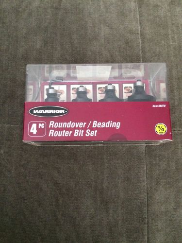 WARRIOR Roundover / Beading Router Bit Set 4 pc 1/4 SHANK NEW In Package