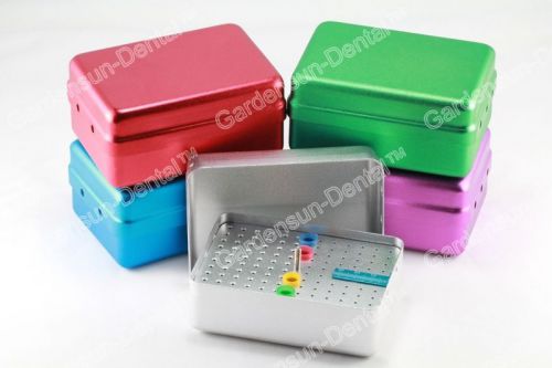 New 120 Holes Dental Autoclave Burs Disinfection Box with Ruler Random Color