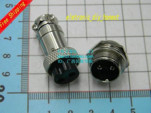 2pcs 2PIN Interface diameter 16mm GX16-2 core plug  cable connector#G241
