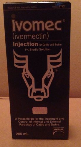 Ivomec ( ivermectin ) 1% injectable for cattle, swine 200ml - merial exp:06/2018 for sale
