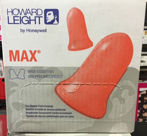 Howard Leight Max-1 Uncorded EarPlugs NRR 33 (200Prs/Box)