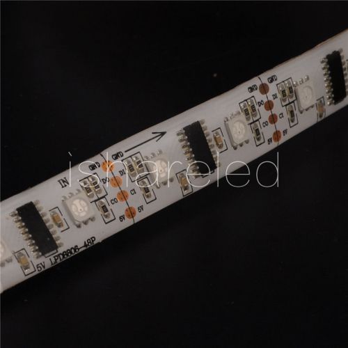 1m LPD8806 32LED/M 5050 RGB Full Color Pixel LED Strip white PCB Light DC5V IP65