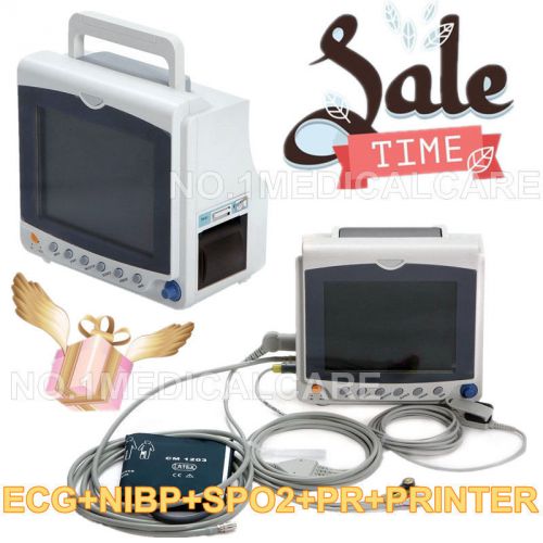 8.4&#034; vital signs ccu patient monitor cms6000c, ecg nibp spo2 pr printer for sale