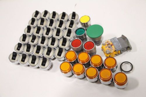 Lot of Telemecanique EAO Pilot Yellow Amber Orange Green Push Buttons Switches