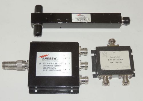 Lot 3 Andrew High &amp; Low Power Splitter S-3-CPUSE-L-N &amp; S-2-CPUS-H-N Microwave RF