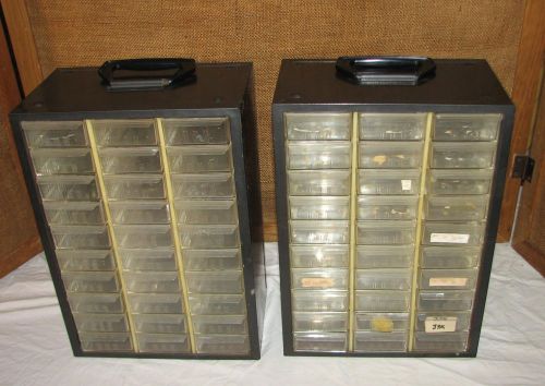 lot 2 Vintage AKRO-MILS 30 Drawer Metal Storage Cabinet Organizer Parts Bin lot1