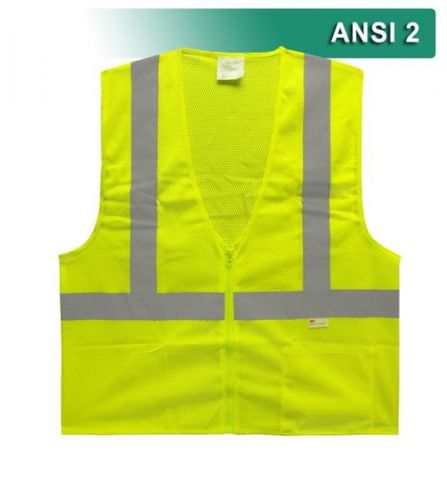 Reflective apparel economy safety vest hi vis vest zip mesh ansi 2 raf-581-st for sale