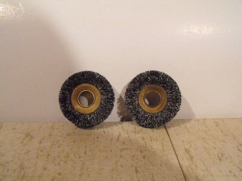 Set of Two Mini-Wire Wheel Brushes for grinding machine or drill