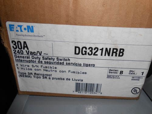 CUTLER HAMMER DG321NRB SAFETY SWITCH 30 AMP 240 VOLT DISCONNECT