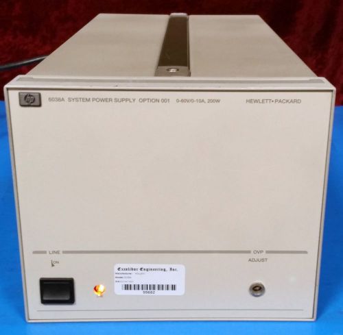 Hp agilent 6038a system autoranging dc power supply, 60v, 10a w/ option 001 for sale