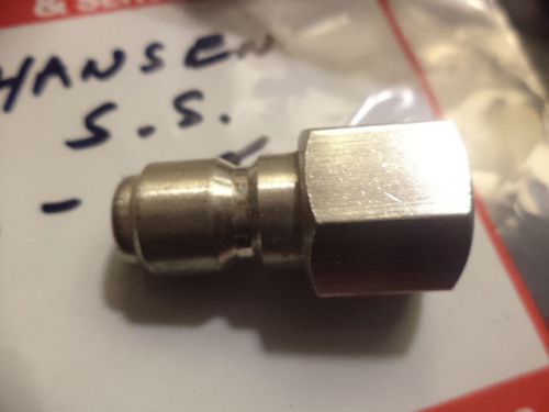 2 PC LOT OF NEW HANSEN STAINLESS STEEL 3/8&#034; QUICK CONNECT PLUG WITH 3/8&#034; FPT