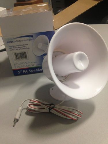Speco spc-5p 5&#034; weatherproof pa speaker w/ plastic base - 8 ohm - sp for sale