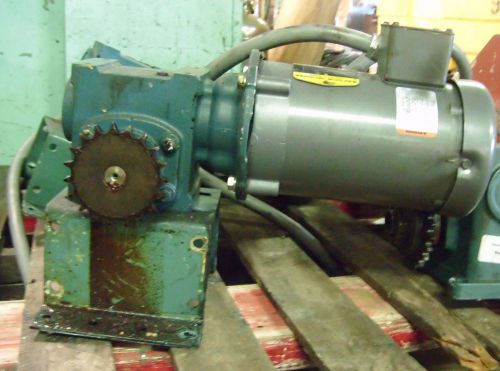 BALDOR RELIANCE 1 HP MOTOR VM3546 W/ TIGEAR GEAR REDUCER 17Q20L56