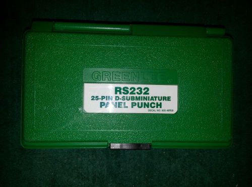 Greenlee rs232 25 pin connector d-subminature panel punch rs 232 #34420 for sale