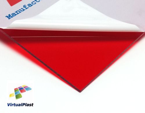 Transparent red plexiglass 1/8&#034; thickness perspex acrylic 5.9&#034; x 8.27&#034; a5 sheet for sale
