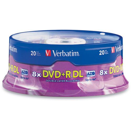 20-pack Verbatim branded 95310 8x DVD+R Double Dual Layer DL 8.5GB Media Disk