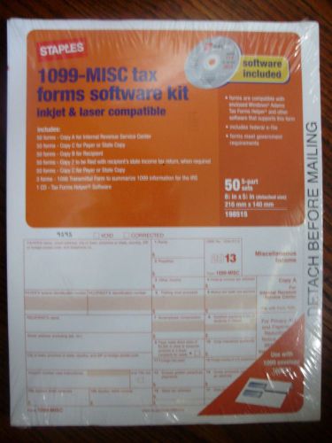 1099 - Misc Forms Plus Software for Tax Year 2013 /  50 -- 1099 Tax Forms