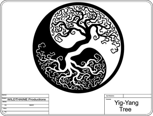 DXF File Yin Yang Tree CNC dxf  for Plasma Laser Vector Metal Wall Art cnc