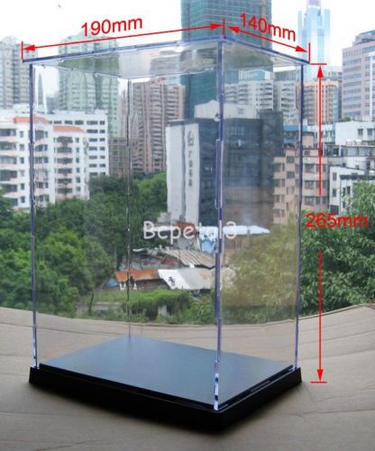 Clear acrylic display case transparent plexiglass dustproof box 26.5x19x14cm for sale