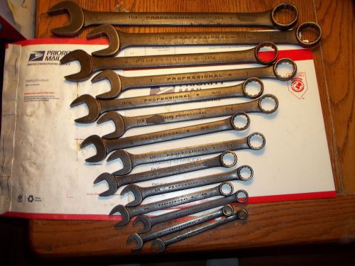14PC PROTO PROFESSIONAL COMBINATION WRENCH SET MECHANIC TOOLS WILLIAMS CAR PARTS