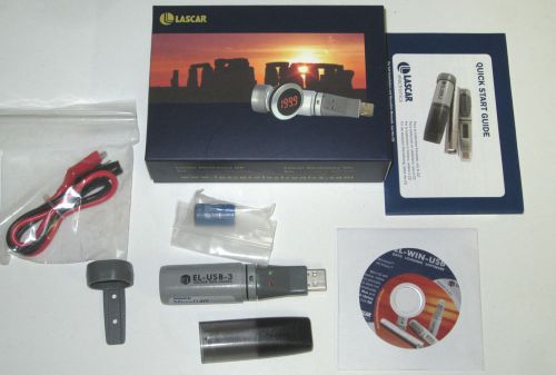 NEW Lascar EL-USB-3 Voltage USB Data Logger with leads, battery, cd, guide