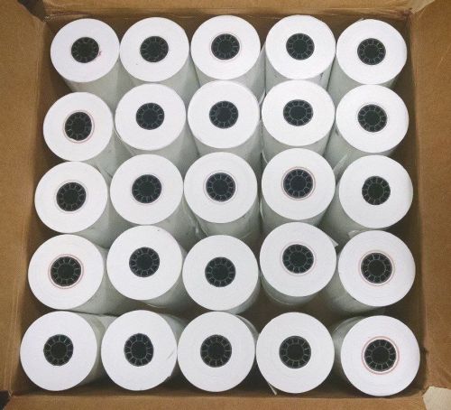 thermal reciept paper. 50 new rolls 3&#034; wide, 119&#034; long First Data. Free shipping