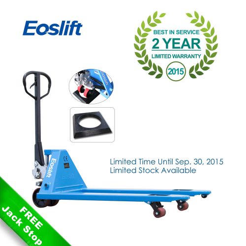 Hand pallet jack / truck 6600 lb. 27&#034;x48&#034; new 2-year warranty +free jack stop for sale