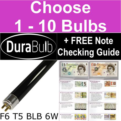 DuraBulb® F6 T5 BLB 6W Ultraviolet Money Checker Bulbs UV Blacklight Light Tubes