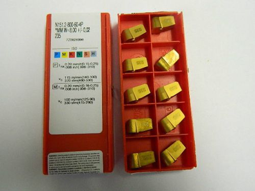 Sandvik n151.2-800-60-4p 235 grooving carbide inserts box of 10 inserts for sale