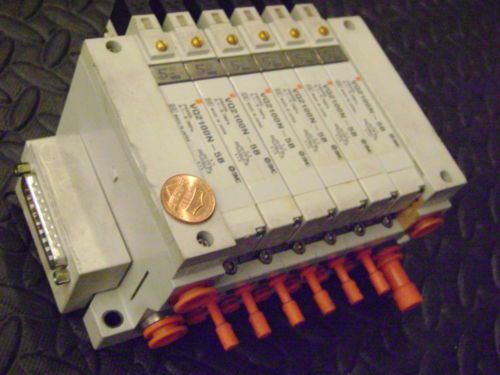 Smc manifold block with 6 vq2100n-5b solenoids for sale