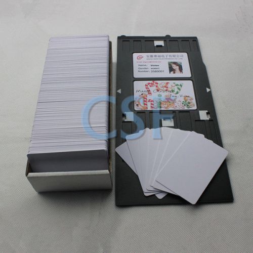 Csf inkjet pvc card kit-70 pvc id card+1 inkjet card tray for epson printer r200 for sale