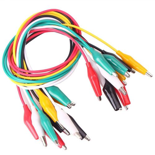 10 In 1 Double-ended 50cm Alligator Crocodile Clip Jumper Probe Lead Test Wire C